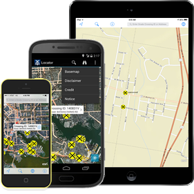 Image of smartphones with railway crossings on maps