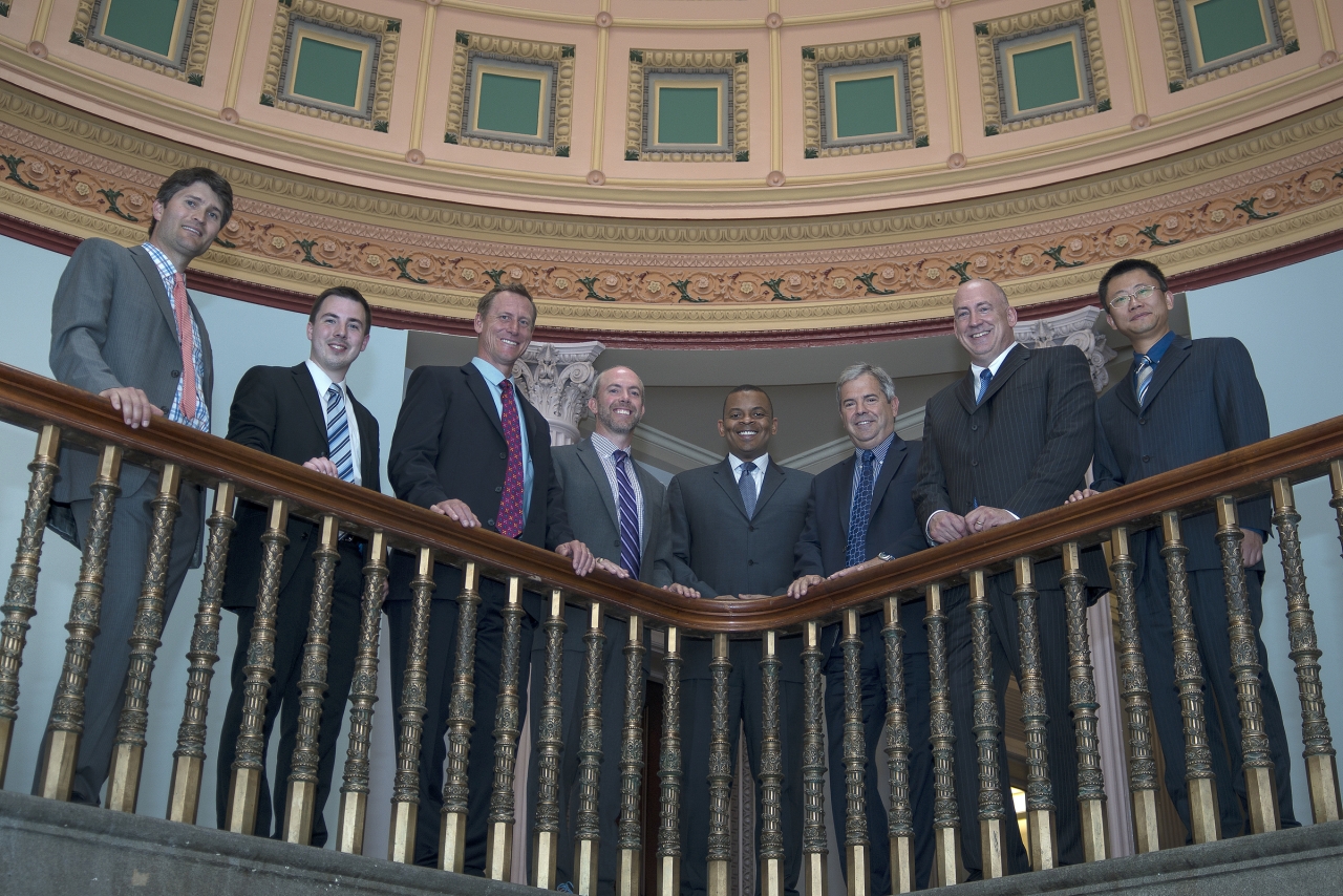 Photo of Secretary Foxx with Data Challenge winners at White House Office of Science and Technology Policy