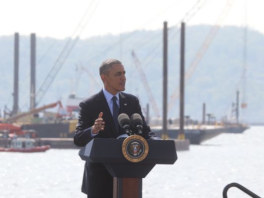 Photo of President Obama at Tappan Zee Bridges