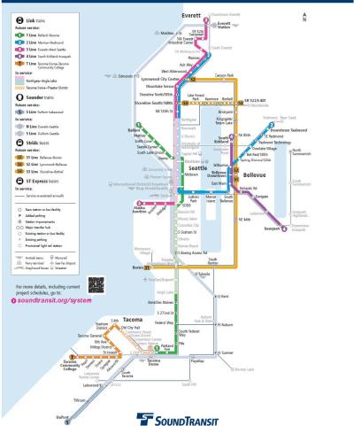 Map of Sound Transit Improvements