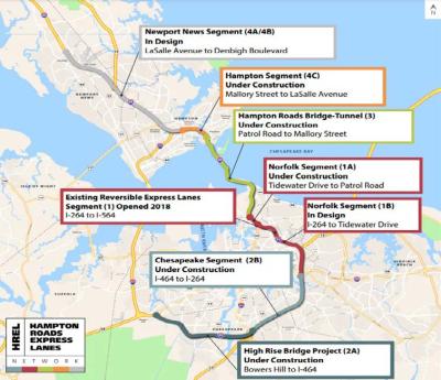 Graphical Map of I-64 Express Lanes Project