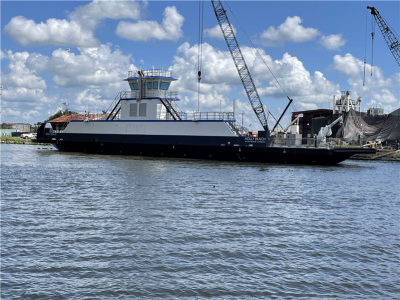 A picture of the ferry from the Cameron Ferry Crossing LADOTD Project