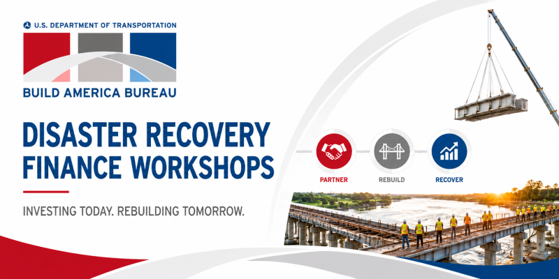 Illustrative banner for Disaster Recovery Finance Workshop Series