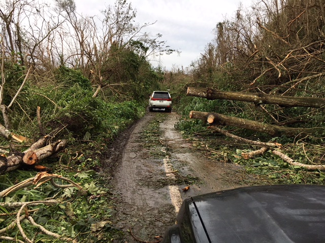 Impassable roads in Puerto Rico