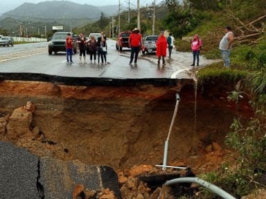 Impassable road in Puerto Rico