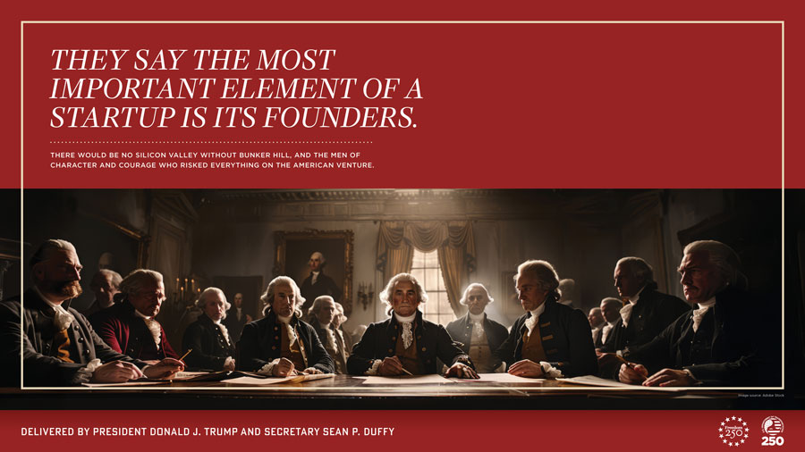 Founding fathers around a table.