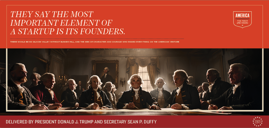 Founding fathers around a table.