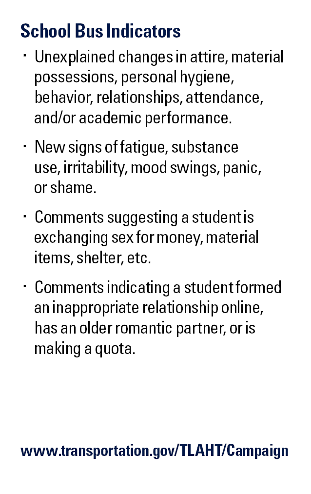 DOT HT School Bus Pocket Card