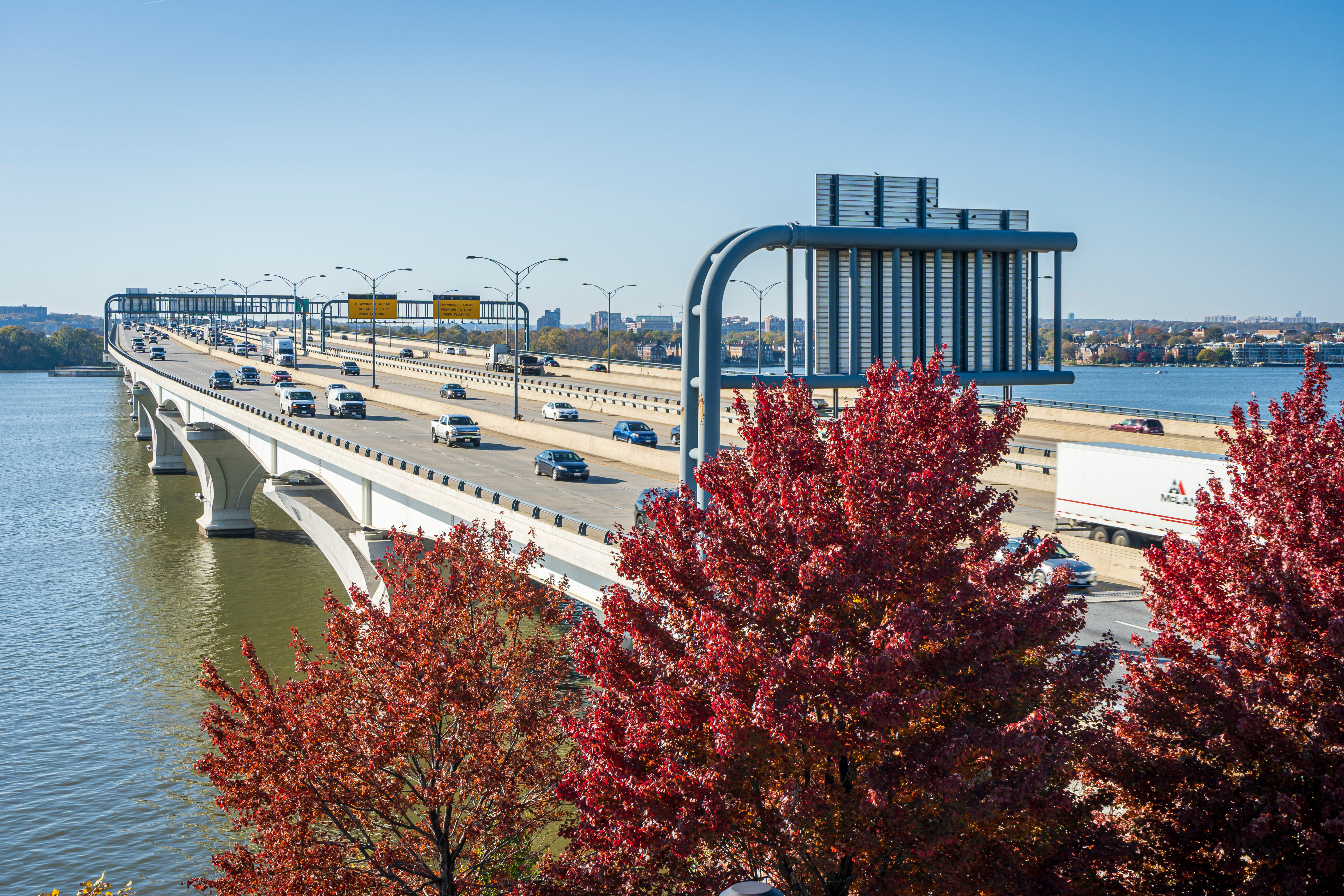 Watching the commuters as they cross the Woodrow Wilson Bridge, leaving Alexandria, Virginia and crossing into the state of Maryland and Prince George's County (Adobe Stock).