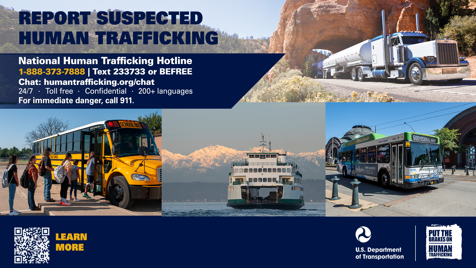 Native communities digital display for reporting suspected human trafficking