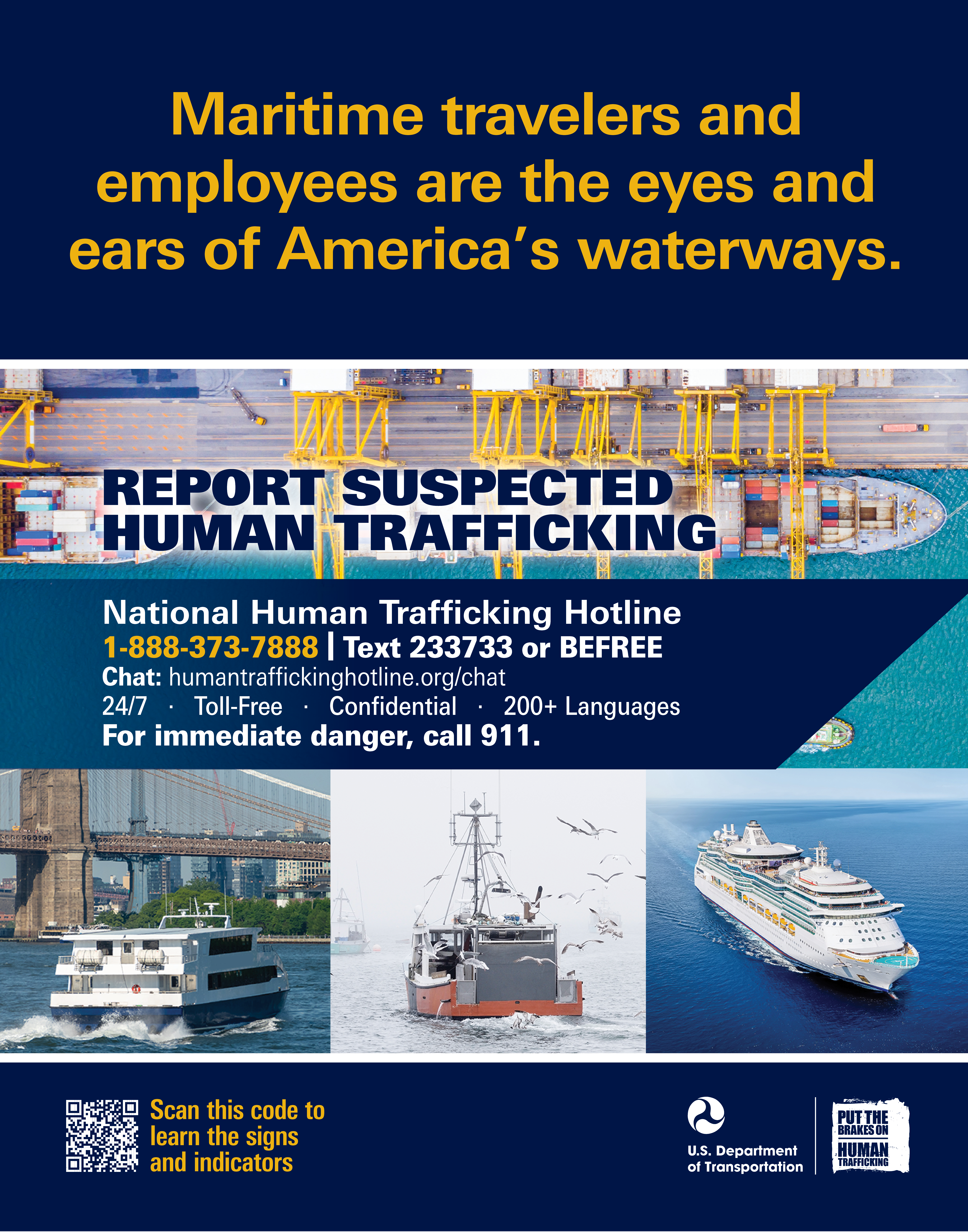 Maritime poster for Stop Human Trafficking campaign
