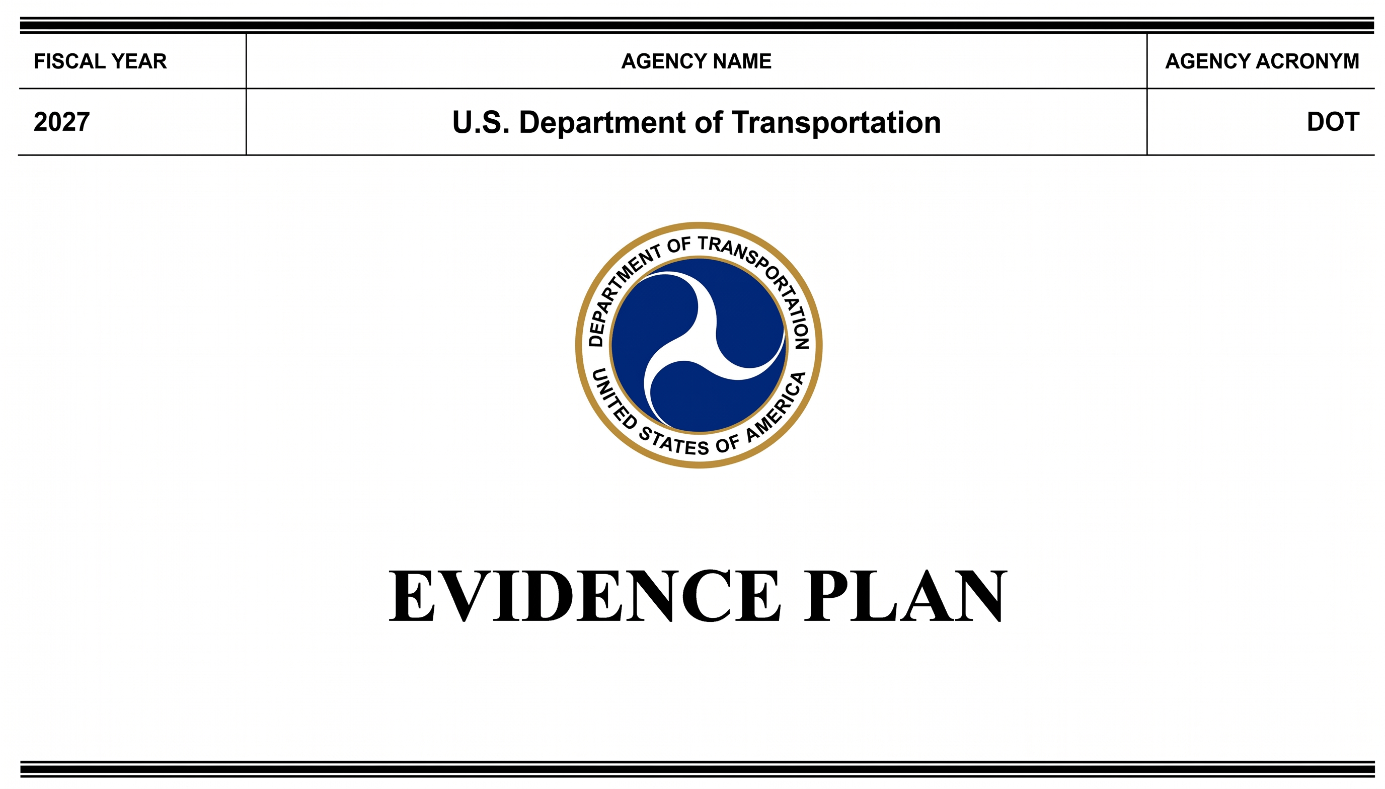 FY 2027 Evidence Plan