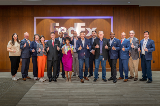 Secretary Duffy with FedEx employees