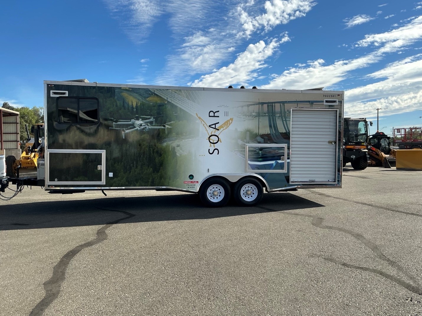 Unmanned Aircraft System (UAS) Command Trailer known as SOAR brings drone operations where they are needed (U.S. DOT).