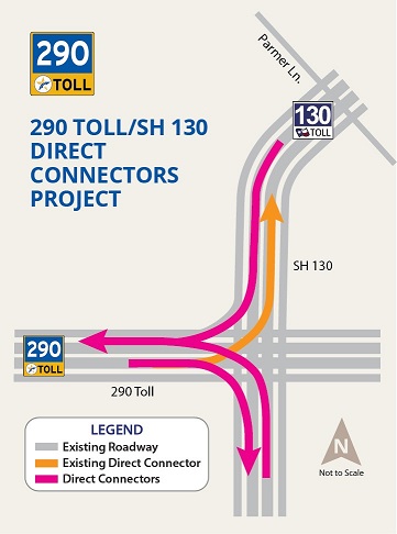 Map of Manor Expressway Interchange with SH130