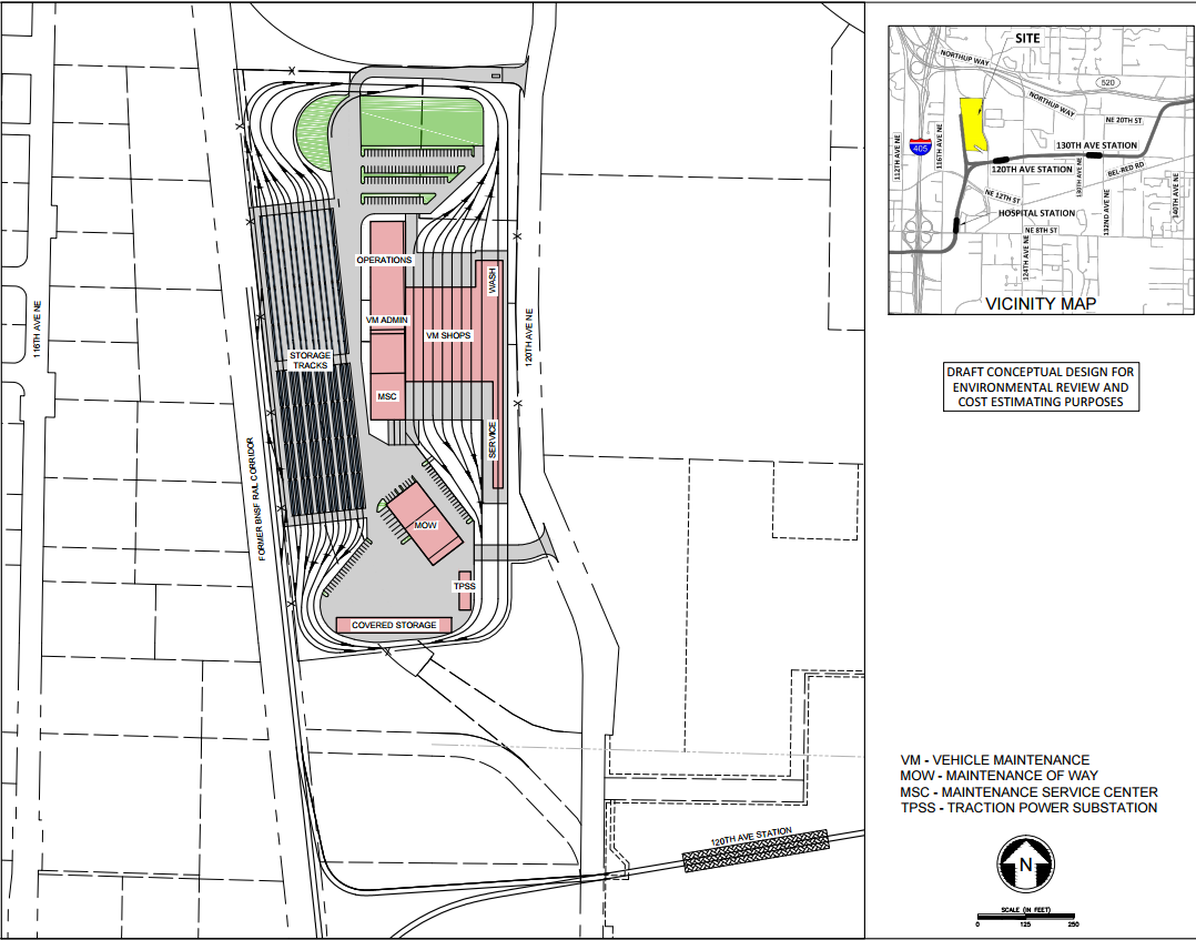 A design drawing of the planned OMFE facility in Bellevue, Washington