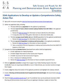SS4A Planning and Demonstration Grant Application Checklist | US 