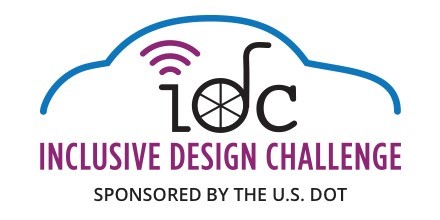 Inclusive Design Challenge logo of virtual car flat graphic