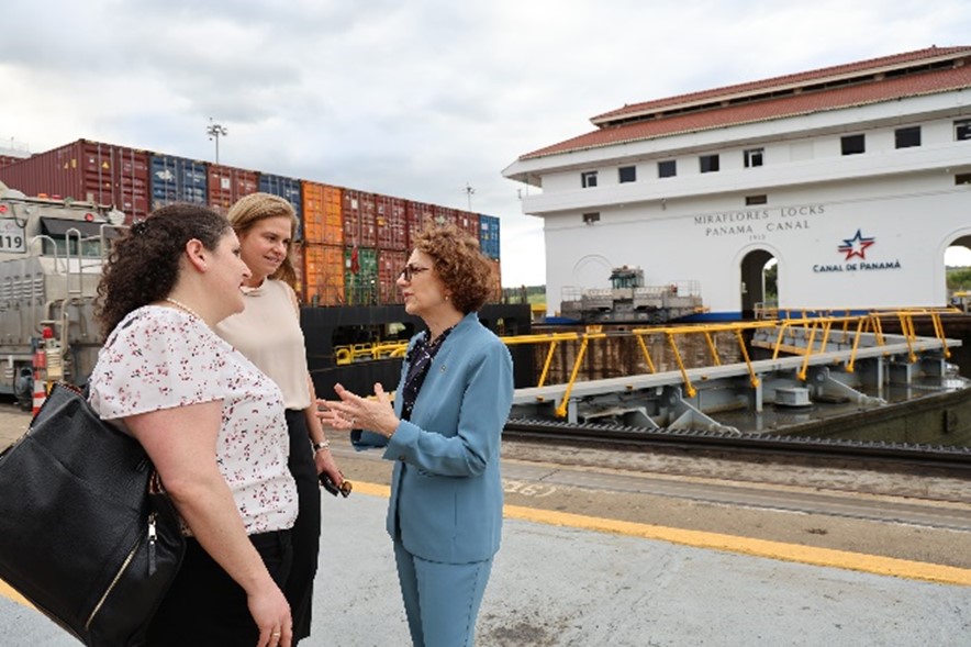 "Deputy Secretary Polly Trottenberg tours the Miraflores and Cocoli canal locks."