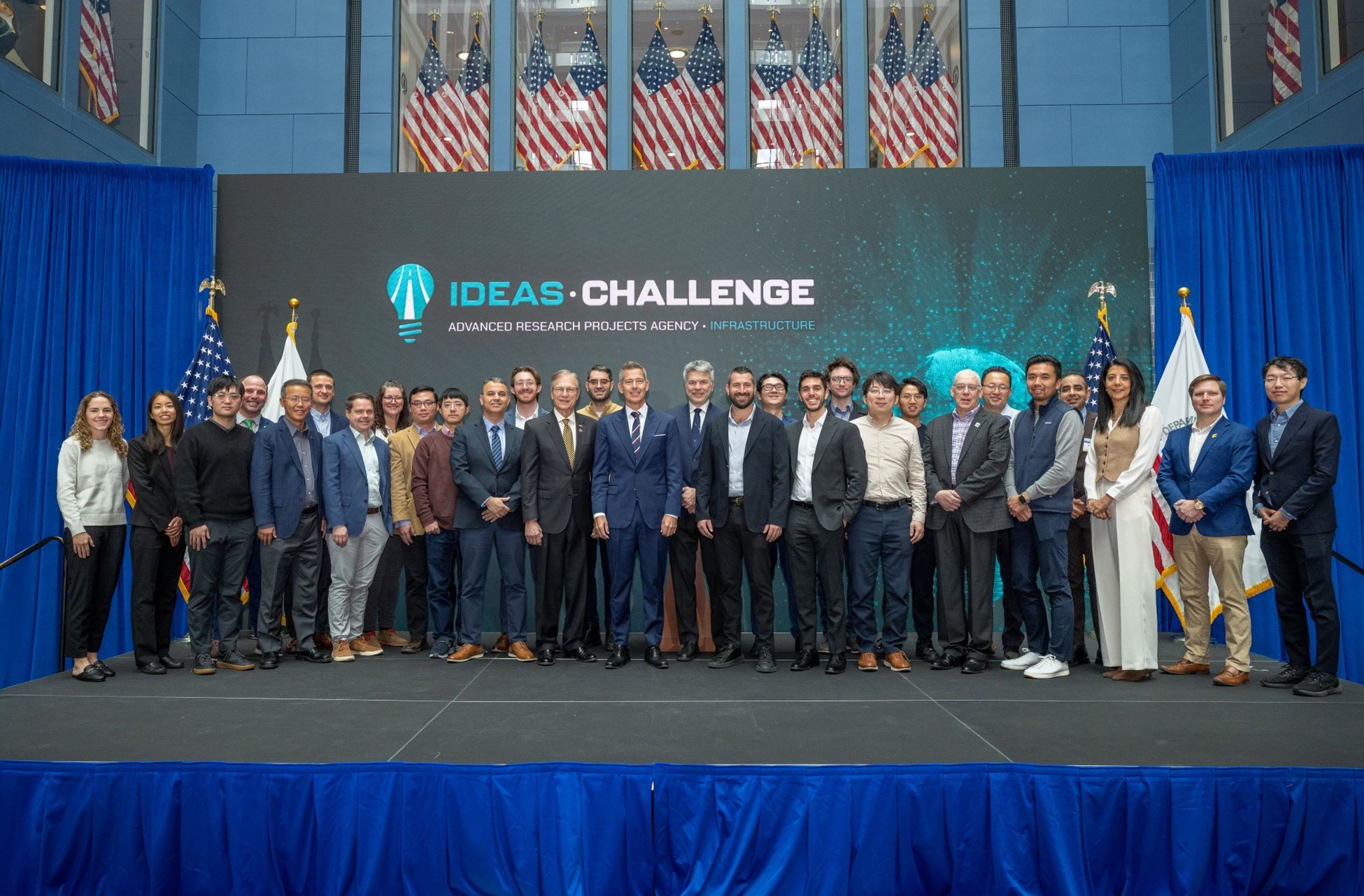 Secretary Sean Duffy joined ARPA-I Ideas Challenge Stage 1 winners at USDOT headquarters in Washington, DC, for the Innovation Workshop (“Ideas Bootcamp”). SMART Director Stan Caldwell participated in the Ideas Bootcamp along with various SMART grantees and partners from the 15 Stage 1 winning teams.