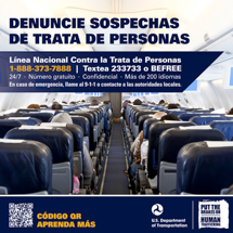 Counter-trafficking graphic, suitable for airplanes.