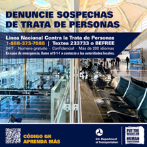 Counter-trafficking graphic, suitable for airports.