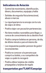 Counter-trafficking pocket card, suitable for the aviation industry.