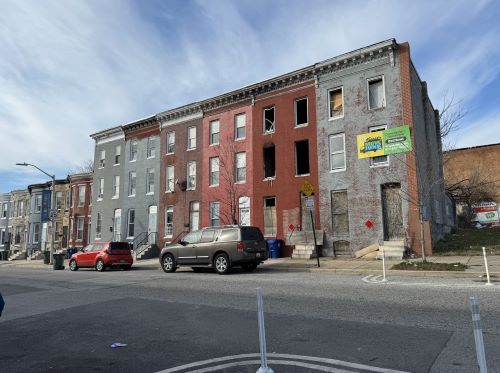 Row of dilapidated homes in Baltimore