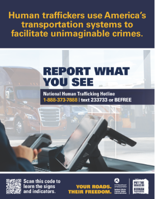 FMCSA Convenience Store Scene Counter-Trafficking Poster