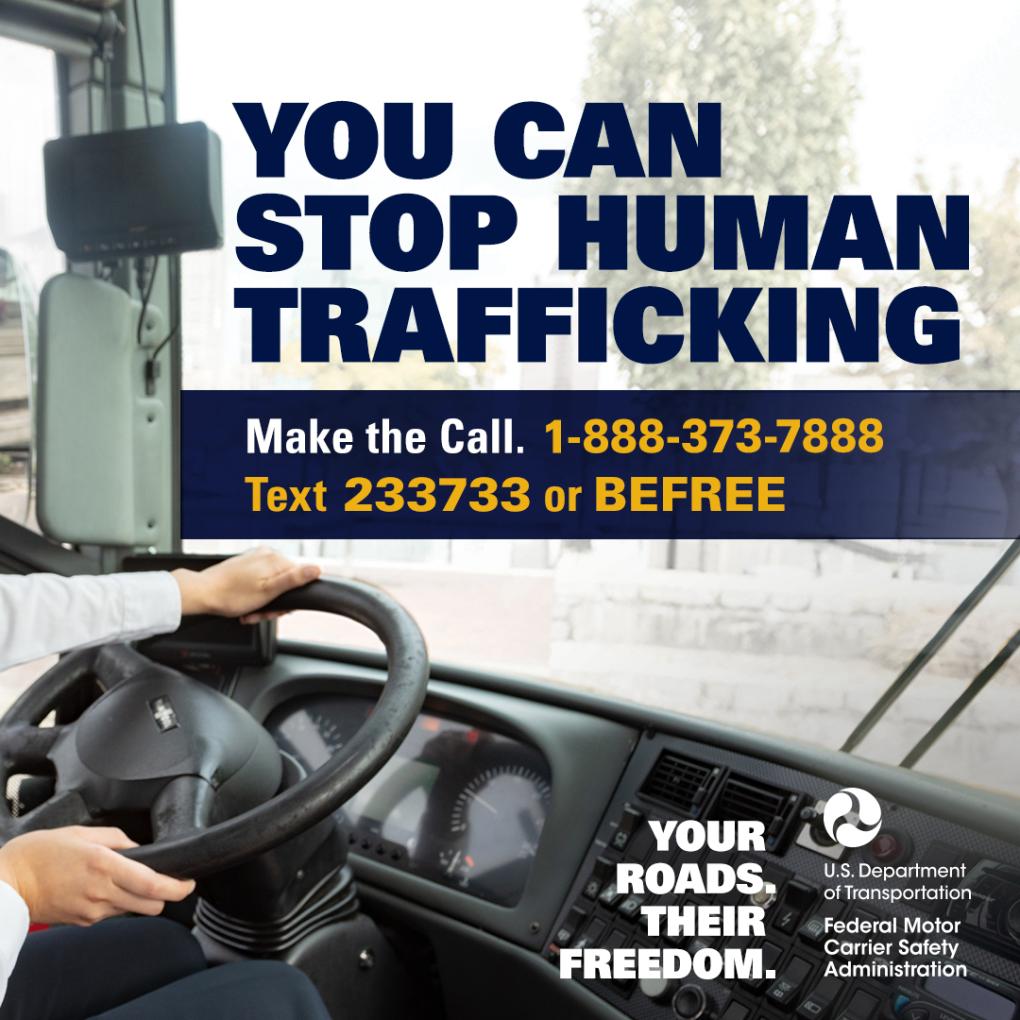 An image of the commercial bus counter-trafficking social media graphic.