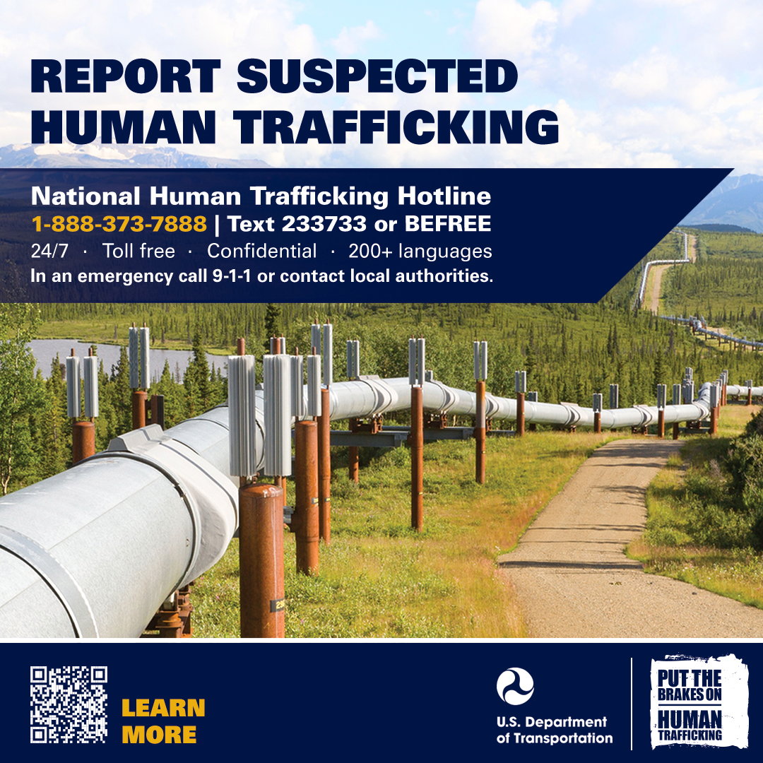Counter-trafficking graphic, suitable for pipeline transportation.