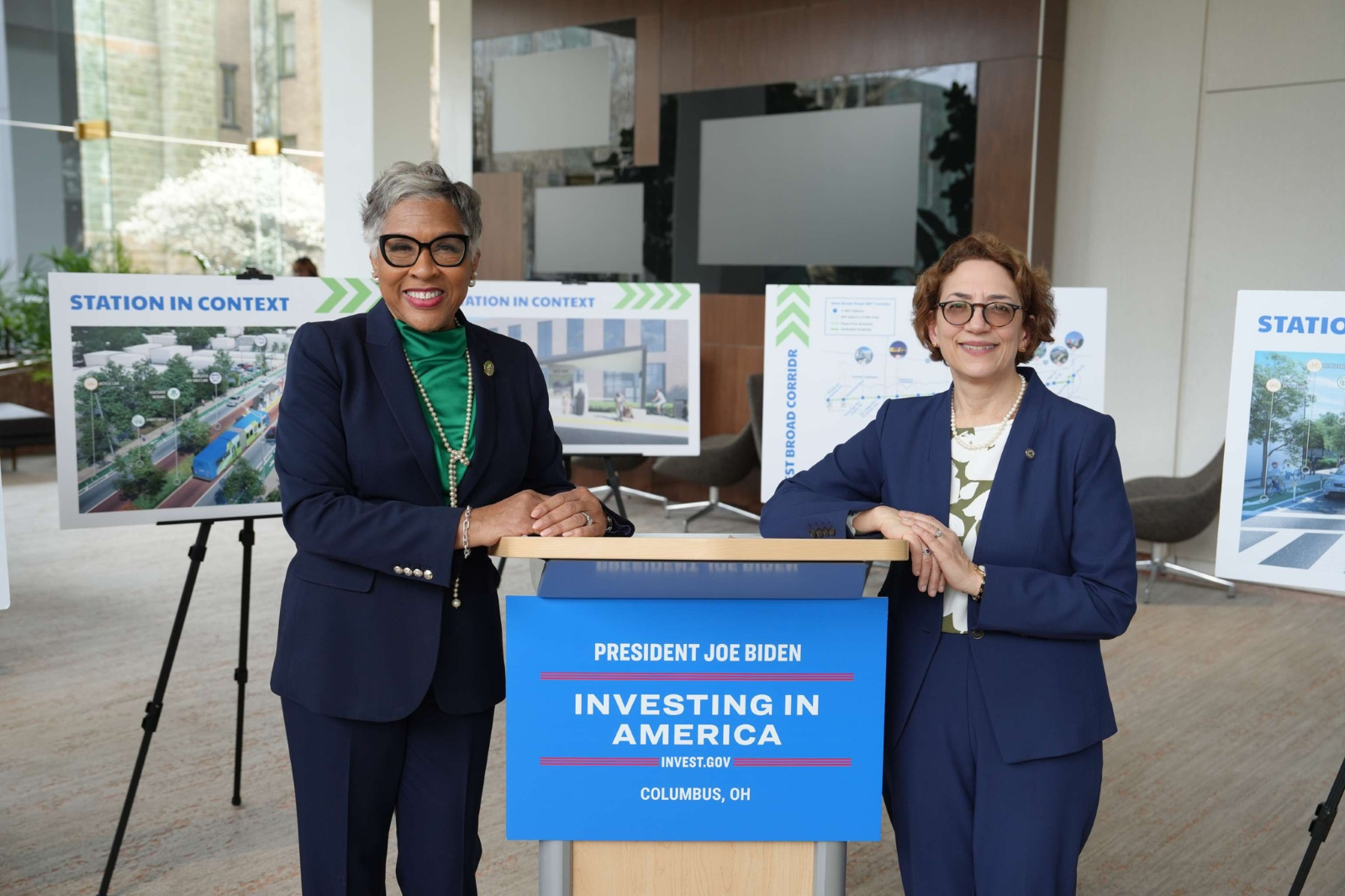 Deputy Secretary Polly Trottenberg and Congresswoman Joyce Beatty at presser