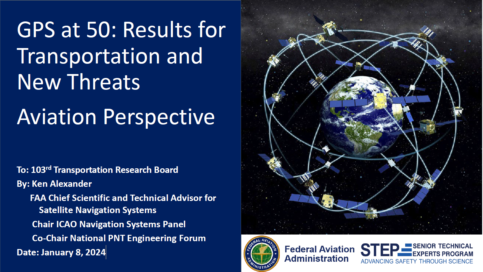 FAA briefing cover page with GPS Satellites