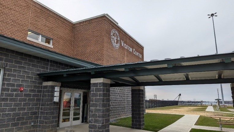 front of New Seaway Visitor Center building in Massena N.Y.