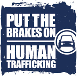 Car icon and the words "Put the Brakes on Human Trafficking"