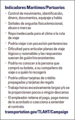 Counter-trafficking pocket card, suitable for the martime industry.
