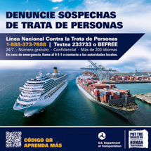 Counter-trafficking graphic, suitable for the maritime industry.