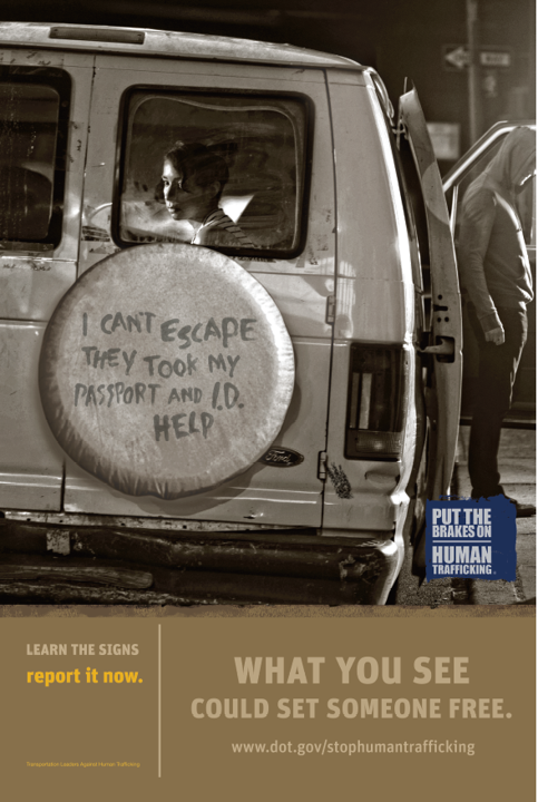 DOT TLAHT Passenger Vehicle Counter-Trafficking Poster Blank Reporting