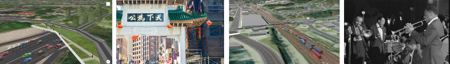 Image banner shows 4 images: 3-D rendering of a highway, Boston's Chinatown, a 3-D rendering of a bridge over a railyard, and musicians