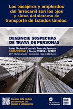 Counter-trafficking poster, tailored for the rail industry.