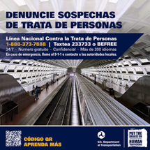 Counter-trafficking graphic, suitable for the rail industry.