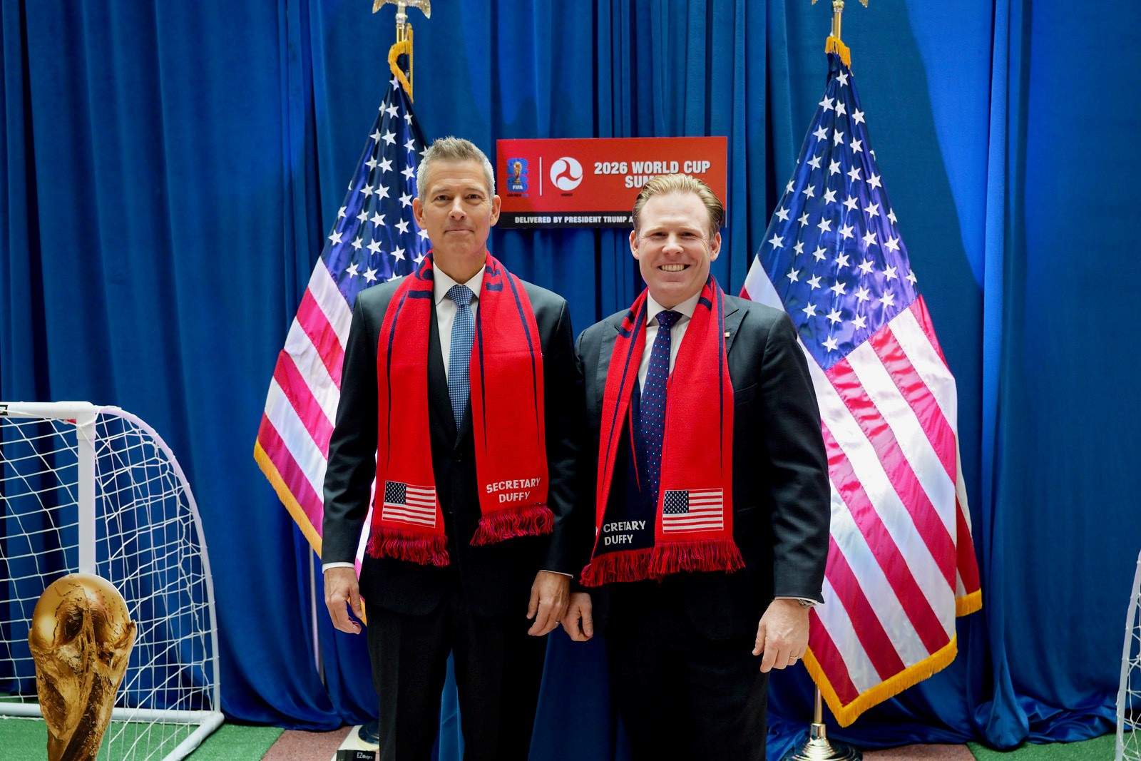 Secretary Duffy with Executive Director for the White House Task Force on the FIFA World Cup 2026 Andrew Giuliani