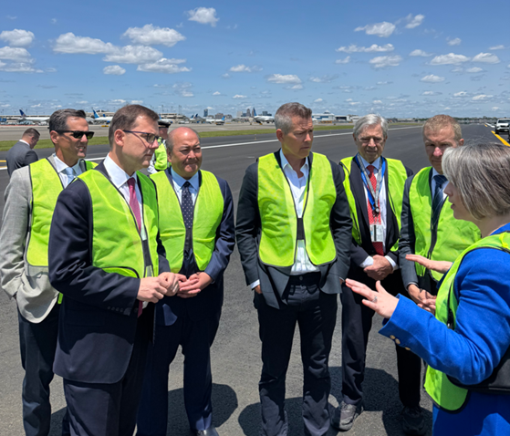 Secretary Duffy tours Runway 4L-22R at Newark Liberty International Airport.