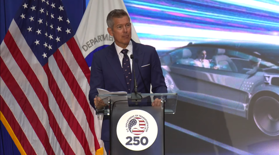 Secretary Duffy providing remarks at AV Safety Forum