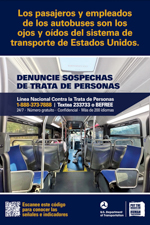 Bus poster for counter-trafficking, tailored for public transit buses.