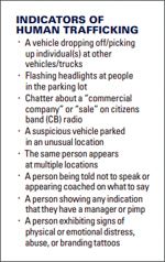 Counter-trafficking pocket card, suitable for the trucking industry.