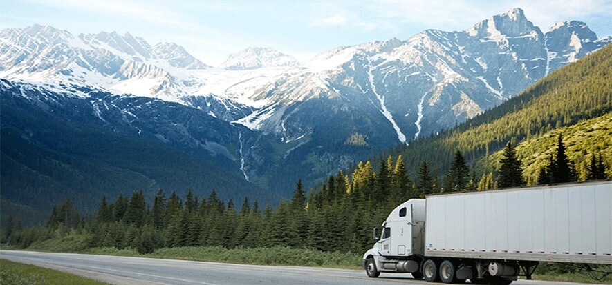 Truck on road