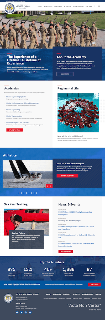 Example of USMMA homepage