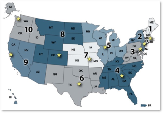 Map of FTA Regional Offices