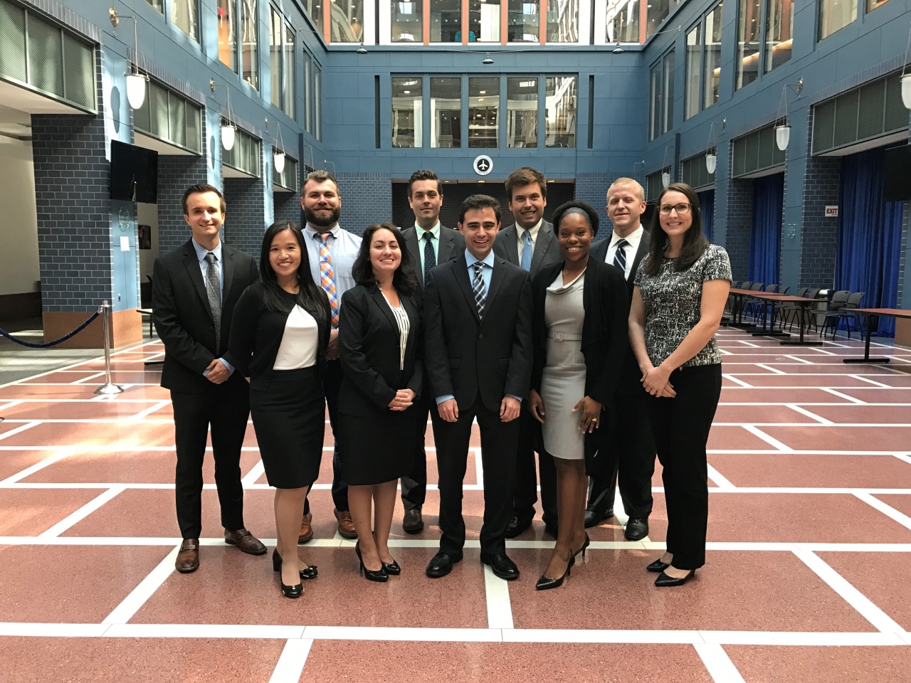 Left to Right: Chris Cialeo, Diana Truong, Dillon Taylor, Sarah Yousaf, Mark Montgomery, Michael Deutsch, Andrew Bridson, Safiya Hamit, Chris Jennison and Beth Ebersole.